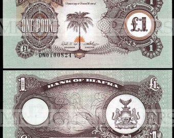 Biafra Pound Note / Biafra Money / Digital Paper / Biafra Currency / Antique Money / Antique Ephemera / Digital Download / Paper Ephemera