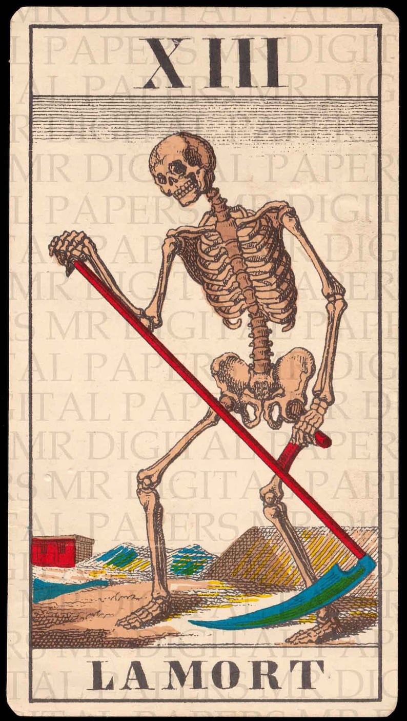 Antike Tarotkarte / antike Spielkarten / Tod Tarot Karte / | Etsy