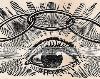 Eye Engraving / Oddfellows Eye / Paper Background / Paper Ephemera / Digital Instant Download / Old Eye Ephemera / Antique Oddfellows