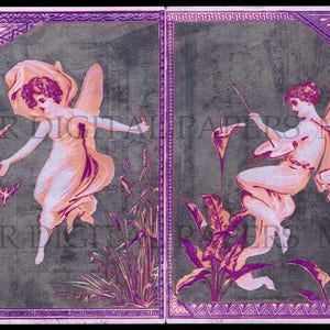 Ancienne carte de fée / Fairie carte / Digital Instant Télécharger / papier éphémères / commerce carte fée Print / fée Art / fée Decor / fées