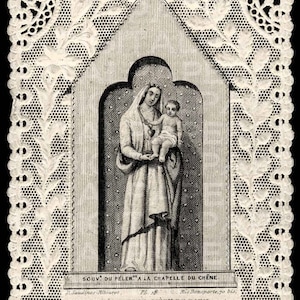 Carta di Santa orazione in pizzo / Vergine Maria / Mary Santino / Madonna / Mary Jesus / madre e bambino / Mary con corona / Digital Download immediato