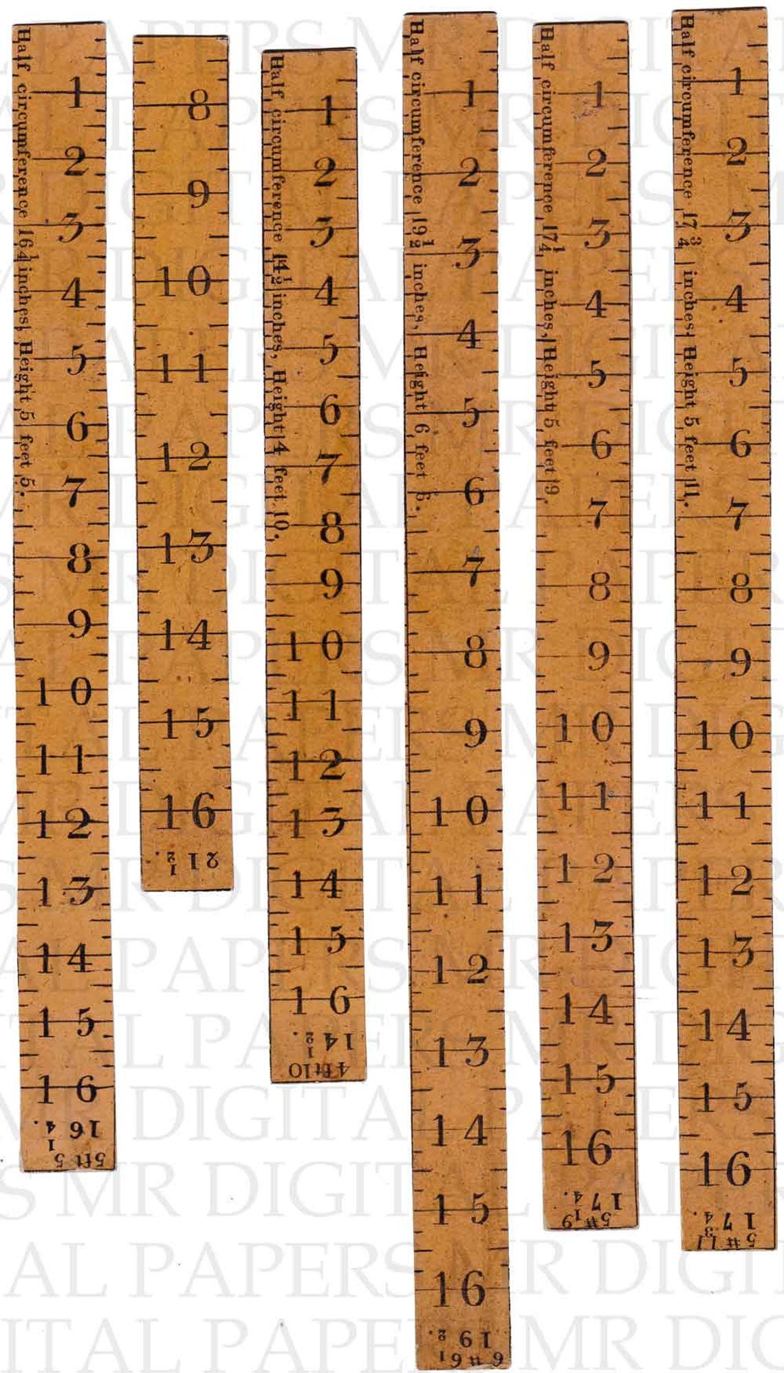 Home Paper Ruler Antique Rulers / Antique Paper Rulers / Instant Digital Download ...