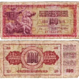 Jugoslawien Währung Geld Rechnung / 11,5 x 12 / DigitalPaper / Collage Ephemera / antikes Geld / altes Geld / digitale Instant Download