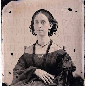 Stampe antiche donna / Victorian Lady in abito / ambrotipia fotografia / Digital Download istantaneo / Lady ambrotipia / Antique foto / donna ambrotipia