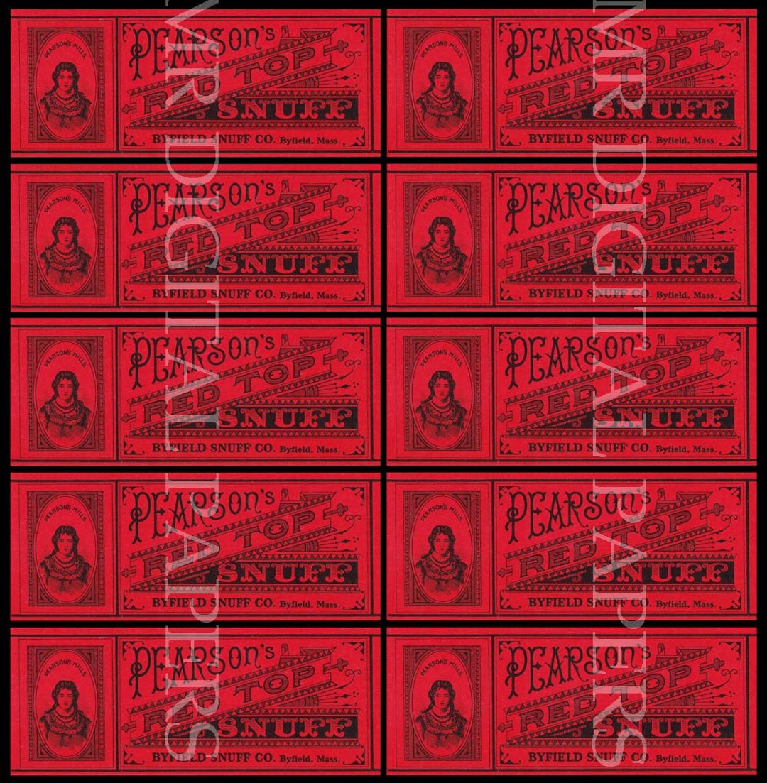 New Old Stock / Antique Paper Label / Snuff Labels / Digital Instant Download / Antique Print ...