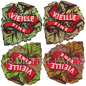 Nouvelle ancienne étiquette de vin Stock / Antique feuille d’impression / vin Art mural imprimable / vin / Digital Instant Télécharger / Antique impression papier éphémères
