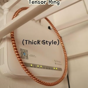 Solid Copper Smart Meter Tensor Ring (Thick Style) - Sacred Cubit 144MHz - Water Charging Ring