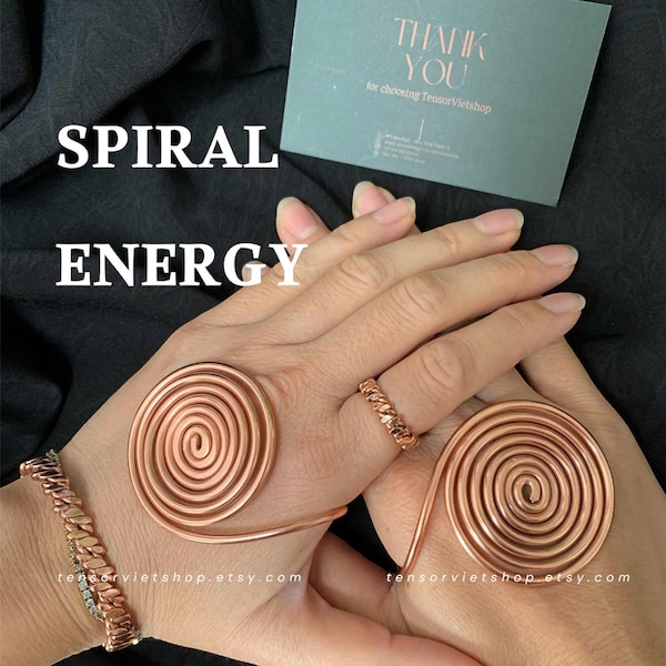 Copper Energy Spiral Hand Ring – Handcrafted Tool for Meditation, Manifestation & Energy Healing