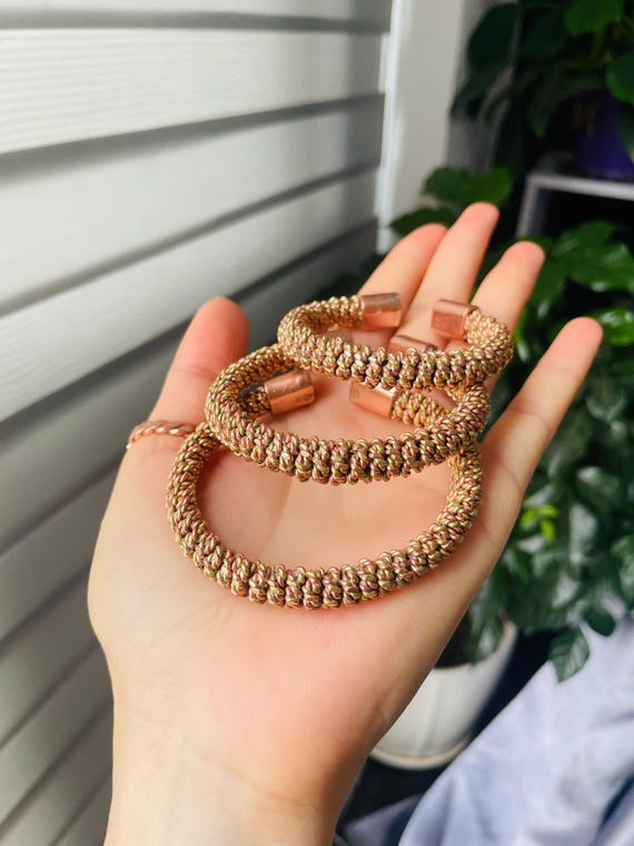 Twisted 4-Coil Copper Tensor Bracelet – Custom Frequency | Personal Energy Enhancement