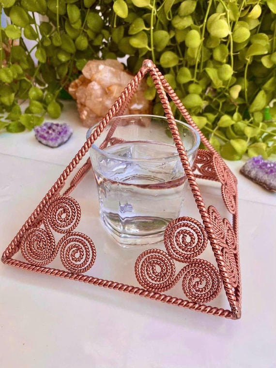Copper Energy Pyramid with Triskelion Coils – Sacred Geometry Energy Tool