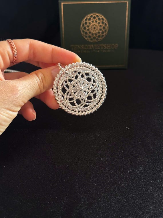 Seed Of Life / Flower of Life Silver Pendant - Sacred Geometry - Tensor Rings - 144, 432, 528Mhz