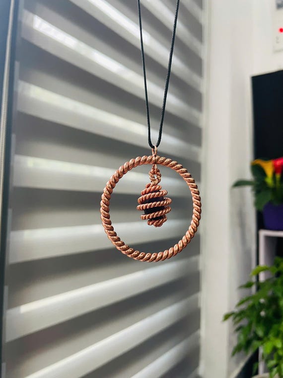 Tensor Pendant with Quartz – Dual Frequency (144 & 443 MHz) | Sacred Geometry Necklace | Viking Energy Circle | Chakra Grounding Jewelry