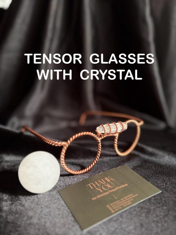 Tensor Copper Glasses w Crystal 177Mhz , 432Mhz – EMF Protection | Energy Balance Tool