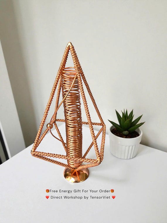 Copper Giza Pyramid Harmonizer – Sacred Geometry Energy Tool, Tensor Viet