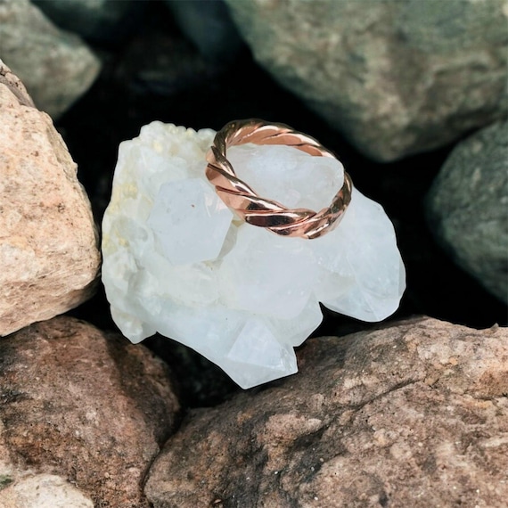 Double Twisted Copper Tensor Ring: Sacred Energy Tool, 1/8 Cubit