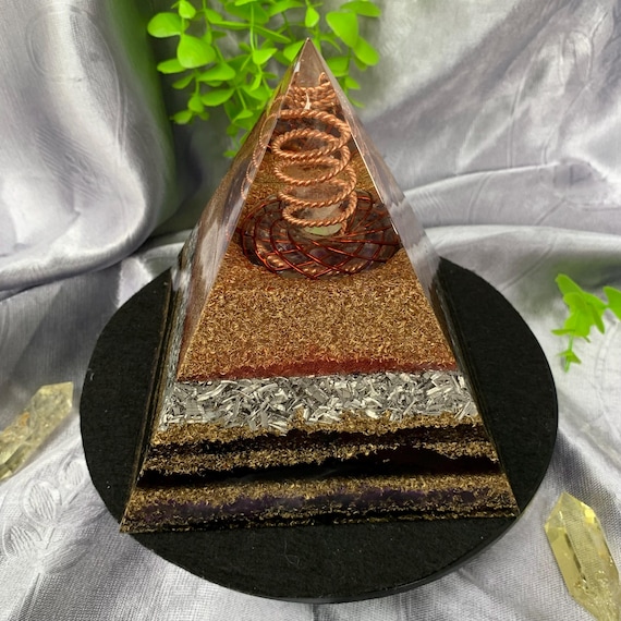Orgonite Rodin Coil Pyramid: EMF Shielding, Chakra Alignment – 144MHz Tensor Ring