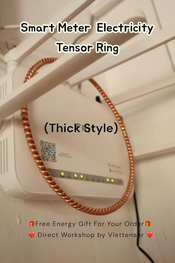 Solid Copper Smart Meter Tensor Ring - Sacred Cubit 144MHz - Water Charging Ring