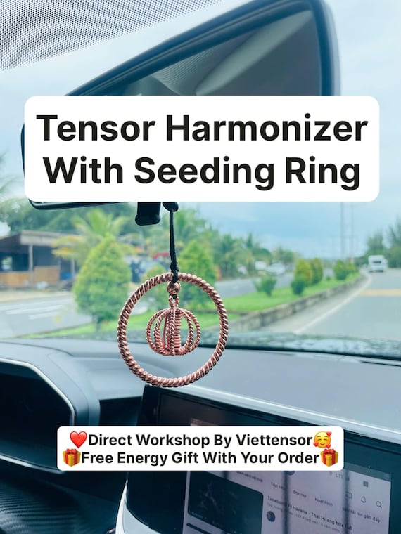 Tensor Harmonizer with Seeding Rings – Sacred Geometry Energy Decor for Car, Home & Meditation