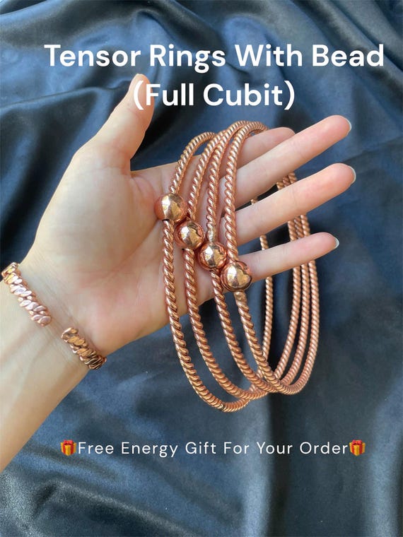 Copper Tensor Ring With Bead: EMF Protection, Meditation & Healing, Tensor Viet