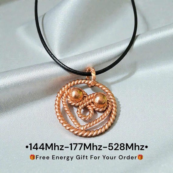 Handmade Copper Triskelion Pendant: Healing Frequencies Amulet - Tensor Rings - Tensorviet