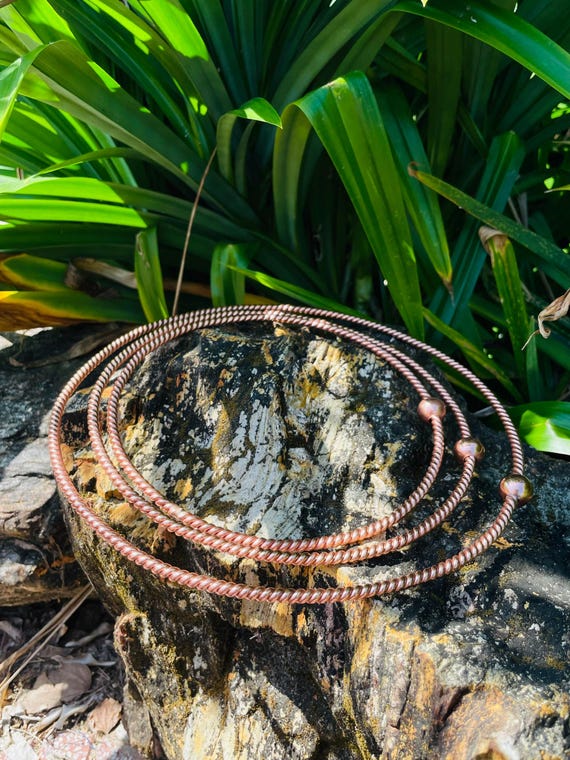 Copper Tensor Ring – Full Cubit with Bead | EMF Protection | Meditation Tool | Grounding & Spiritual Healing | Handcrafted with Pure Copper