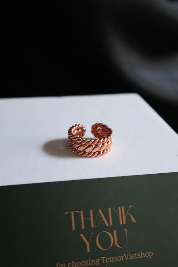 Twisted Copper Ring: Sacred Energy Tool, Open Tensor Ring, Custom Frequency, Tensor Viet
