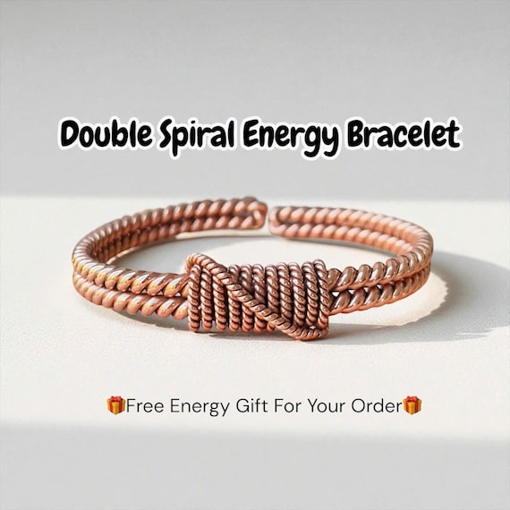 Double Spiral Energy Bracelet – Handcrafted Copper Tensor Jewelry - Tensor Rings - TensorViet