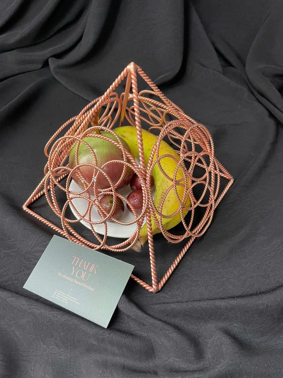 Copper Energy Pyramid: Flower of Life Sacred Geometry, Meditation, Water Structuring, Energy Healing