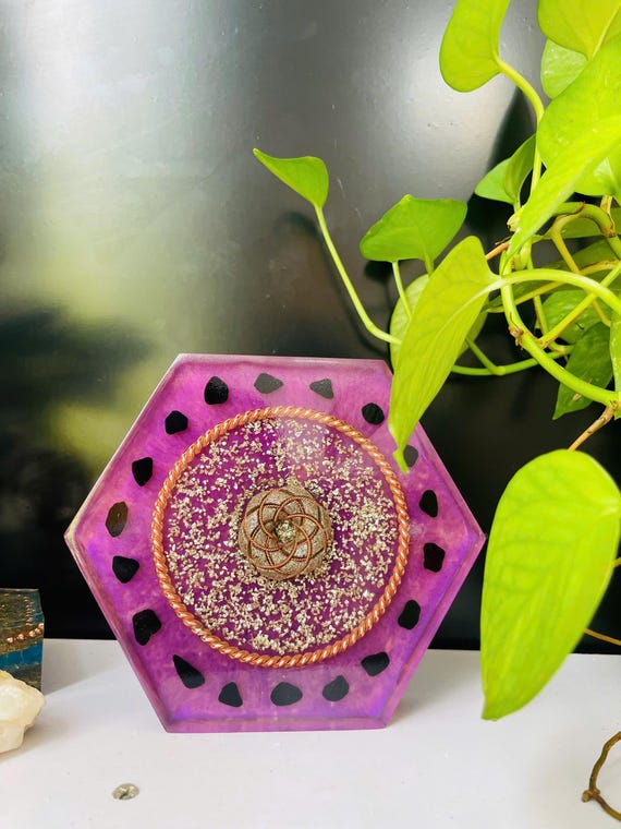 Orgonite Energy Charging Plate – Sacred Tesla Torus 369 Design