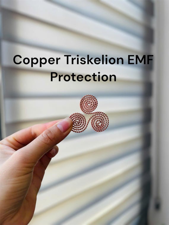 Copper Triskelion EMF Shield – Sacred Geometry Energy Protector for Phones & Devices, Radiation Blocker - Mobile Energy Harmonizer