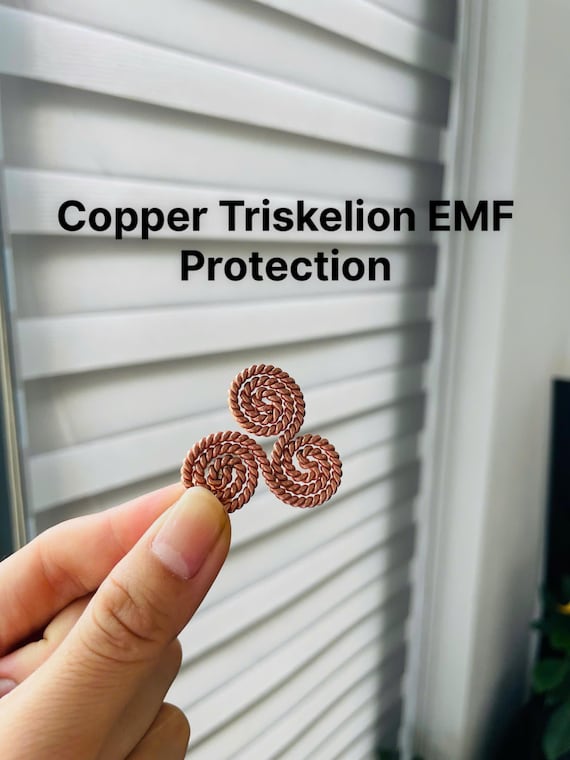 Copper Triskelion EMF Shield: Sacred Geometry Phone Radiation Blocker