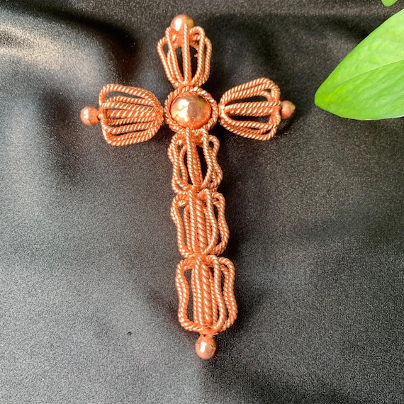 Copper Tensor Cross – Lost Cubit 177 MHz | Handcrafted Energy & Meditation Tool