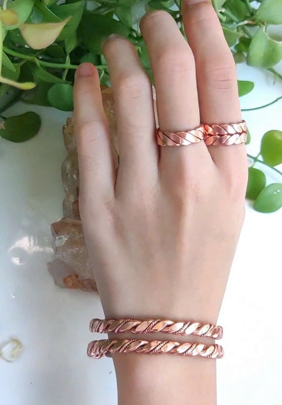Double Twisted Tensor Rings – Sacred Copper Energy Tools (1/8 Sacred Cubit, 144Hz, 177Hz, 188Hz)