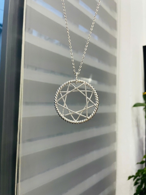 Tesla 369 Star Pendant – 144 MHz Frequency | Silver Sacred Geometry Necklace | Star of David | Energy Tool for Balance & Clarity