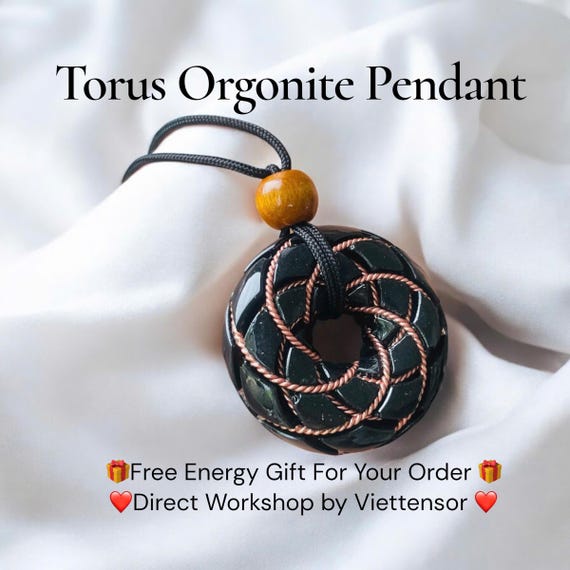 Torus Energy Tool -  Orgonite EMF Shield | Copper Reiki Necklace for Chakra Balance  Spiritual Protection, Tensor Viet