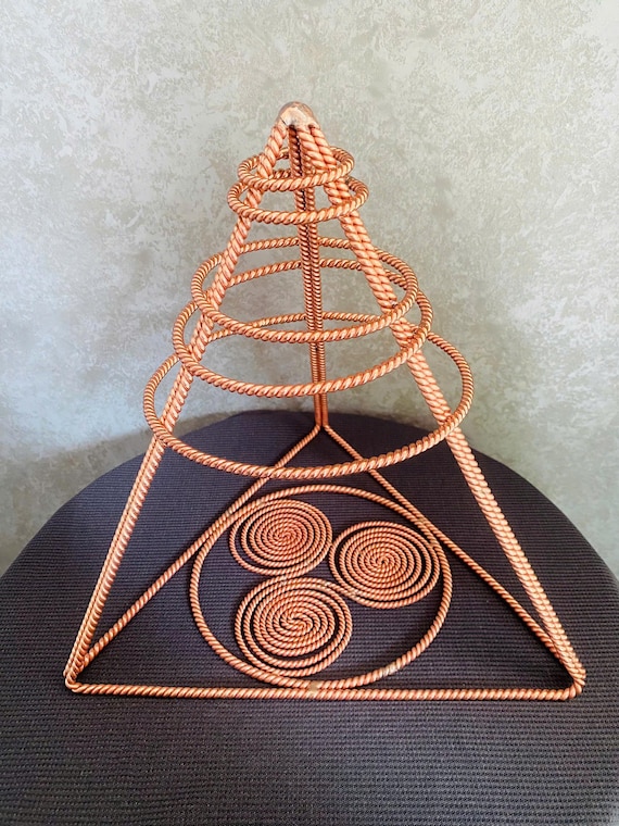 A Tensor Pyramid combined with a Harmonizer 432 MHz, 188 MHz, 144 MHz, and 528 MHz, along with a Triskelion Coil, Energy Amplifier