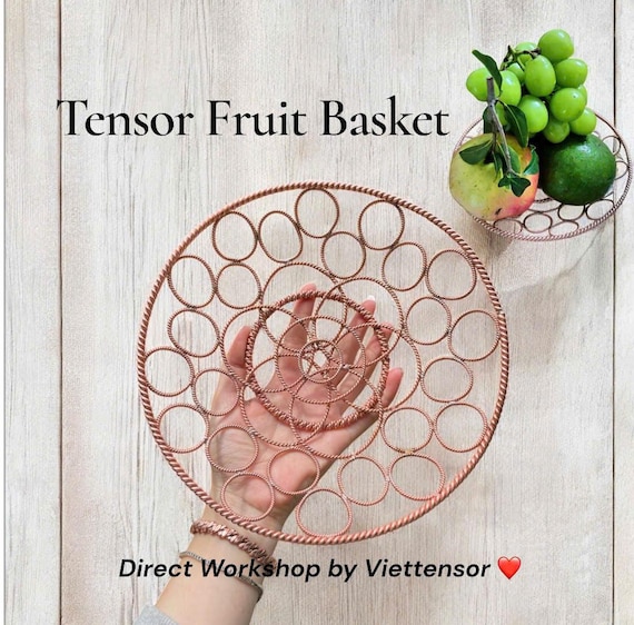 Tensor Fruit Basket — Handcrafted Copper Energy Decor (144 MHz & 177 MHz)
