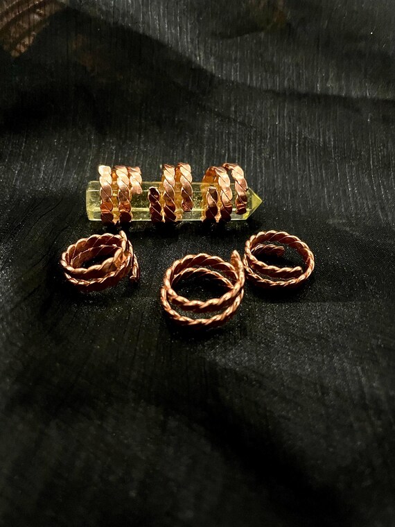 Double Coil Twisted Tensor Ring, Sacred Copper Energy Tools – Frequencies: 144MHz, 177MHz, 188MHz