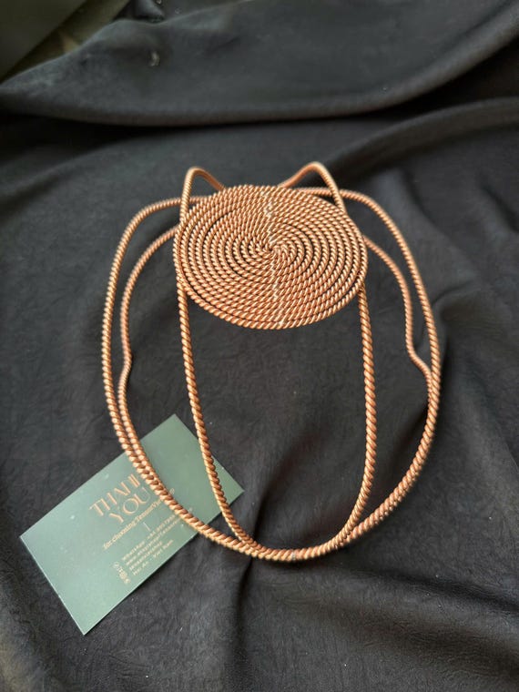 Handmade Spiral Copper Tensor Hat: EMF Protection & Energy Balance -  Dual Frequency ( 177/188 Mhz or 144/432Mhz)