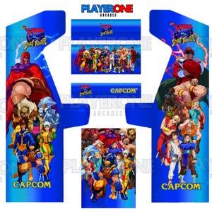 X-Men vs. Street Fighter Custom Arcade Vinyl Sticker Designs PDF - Printable Artwork - Retro Arcade Cabinet Decals - Digital Use Prints