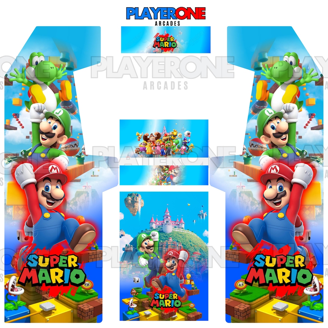 Super Mario Custom Arcade Vinyl Sticker Designs PDF - Printable Artwork ...