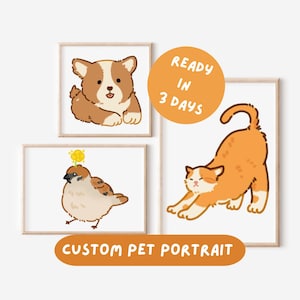 Custom Digital Pet Portrait, Personalized Pet Lover Gift, Custom Pet Illustration, Personalized Dog or Cat Portrait, Custom Pet Drawing