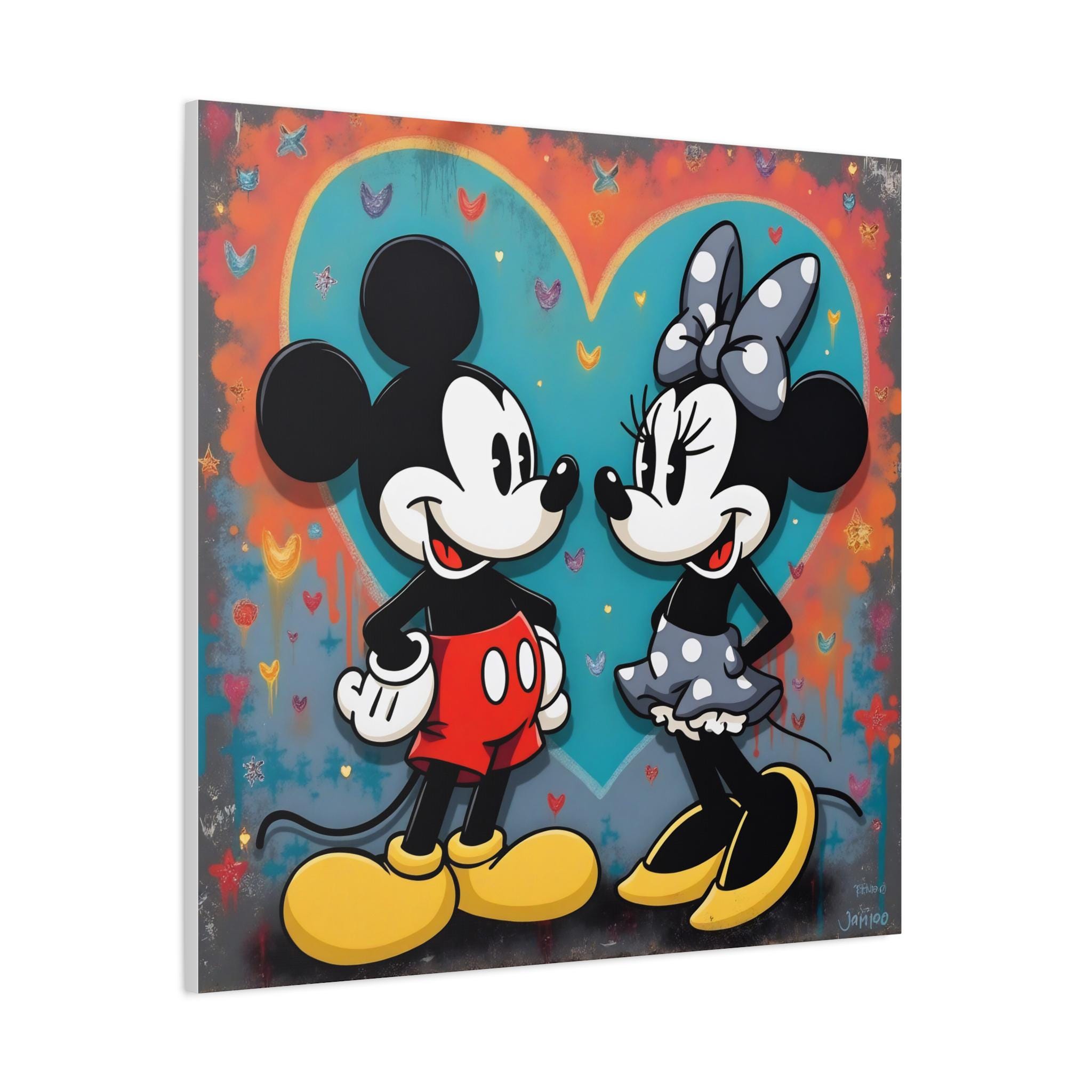 Mickey and Minnie Love Canvas Art, Whimsical Nursery Decor - Etsy