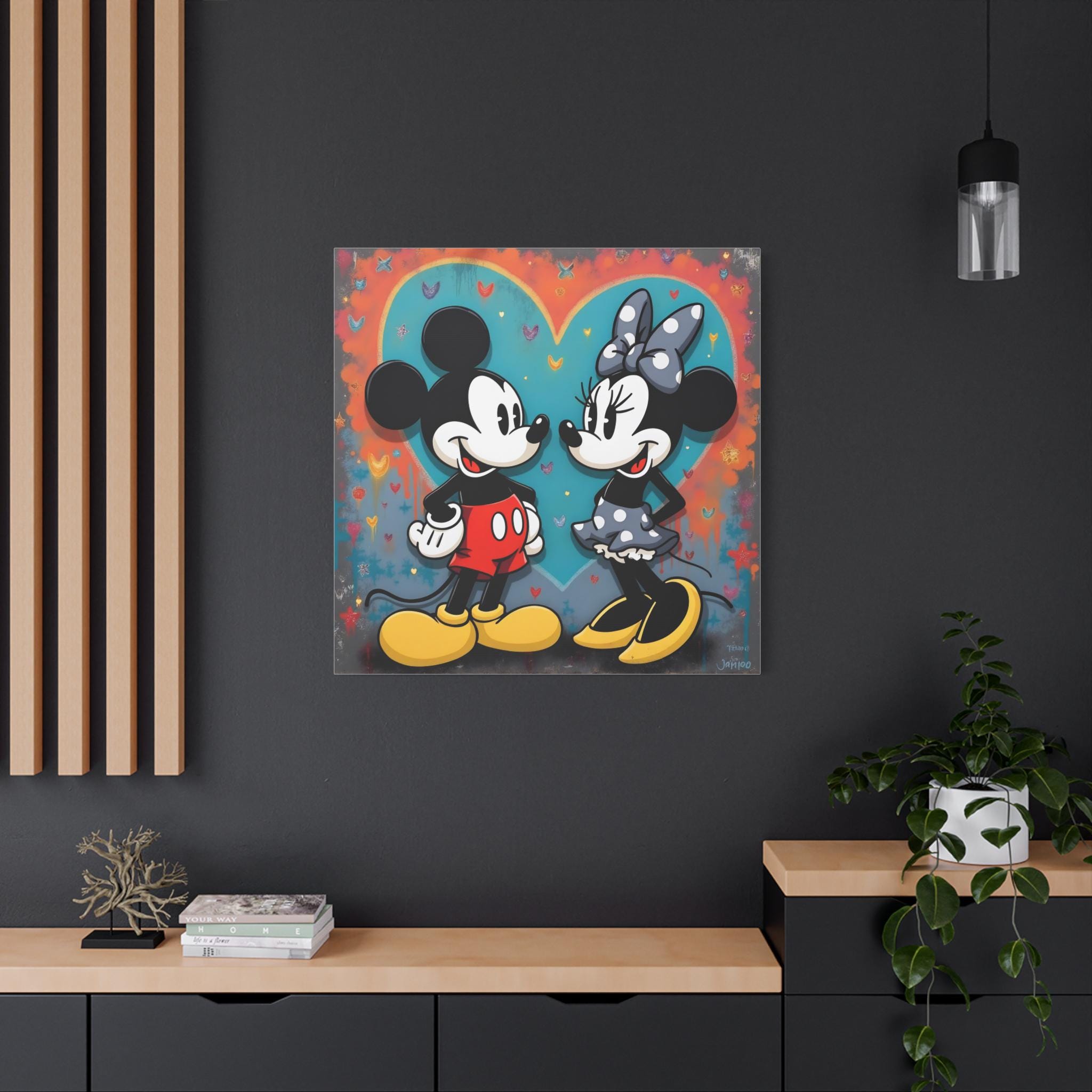 Mickey and Minnie Love Canvas Art, Whimsical Nursery Decor - Etsy