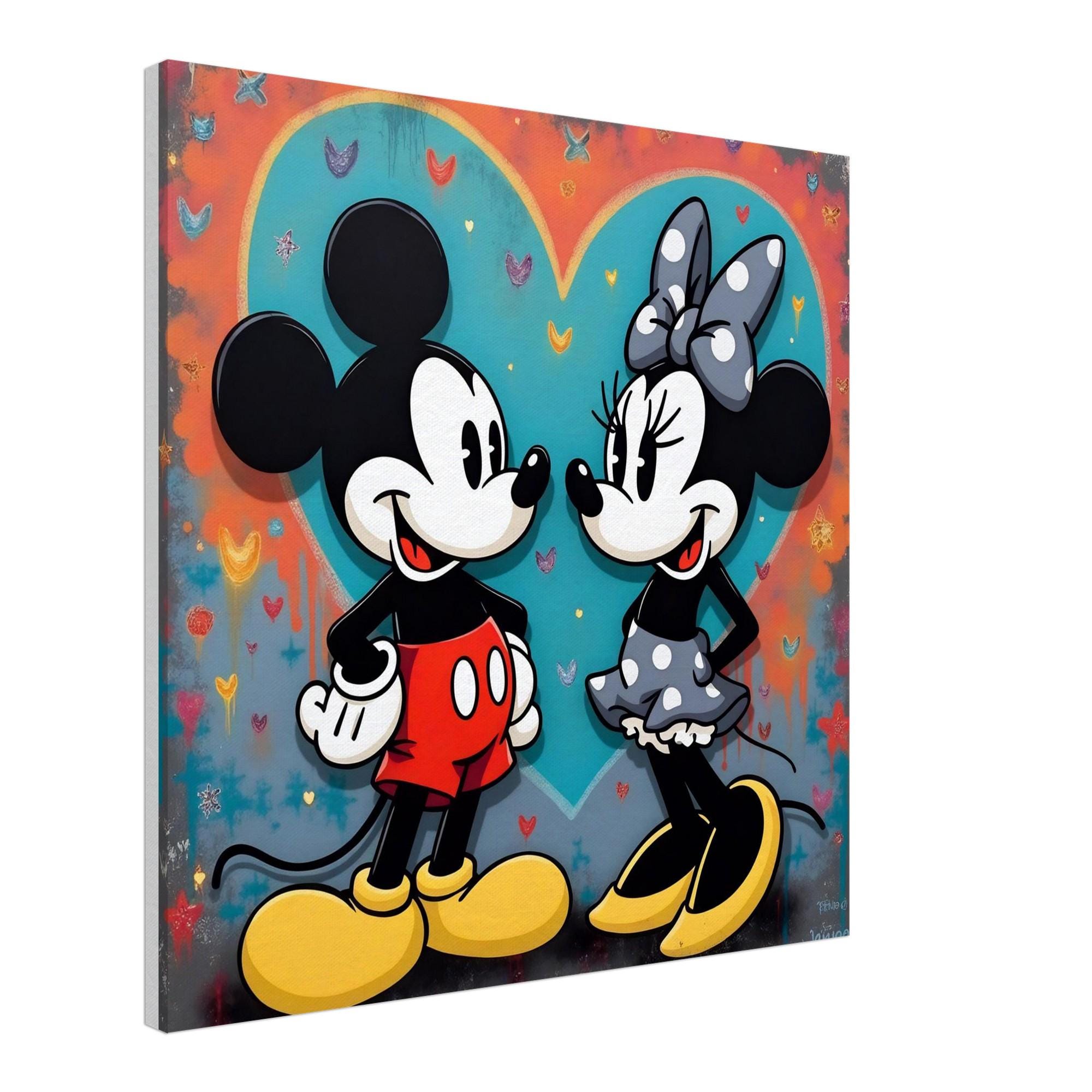Mickey and Minnie Love Canvas Art, Whimsical Nursery Decor - Etsy