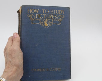 Antique Book How To Study Pictures Art Artists Junk Journal Ephemera Old Blue Book