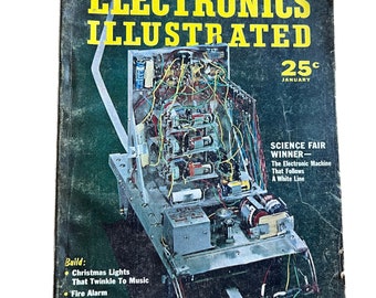 Vintage 1959 Electronics Illustrated Magazine Paper Ephemera Crafting Junk Journals