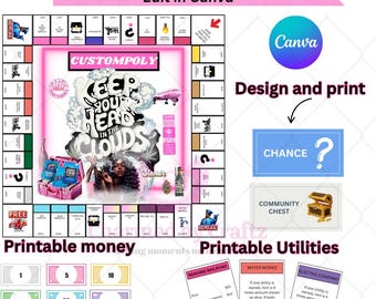 4/20 Customopoly Game | Editable Canva Template | Printable Custom Board