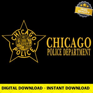 Departamento de Polícia de Chicago, Estados Unidos PNG SVG, Gráficos Especiais da Polícia dos EUA para Camisetas e Adesivos, Clipart de Aplicação da Lei para Download Digital