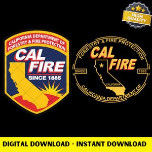 California Fire Department Cal pompier Logo PNG police spéciale graphiques pour chemises et décalcomanies, application de la loi Clipart Digital Download